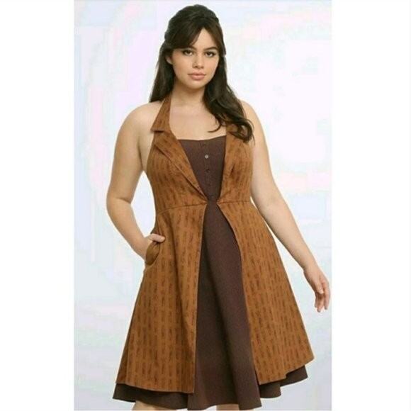 Hot Topic Dresses & Skirts - Doctor Who x Hot Topic Regeneration Dress Halter Pockets Brown BBC Women's Large